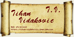 Tihan Vidaković vizit kartica